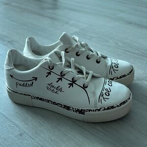 Zara White Graphic Sneakers